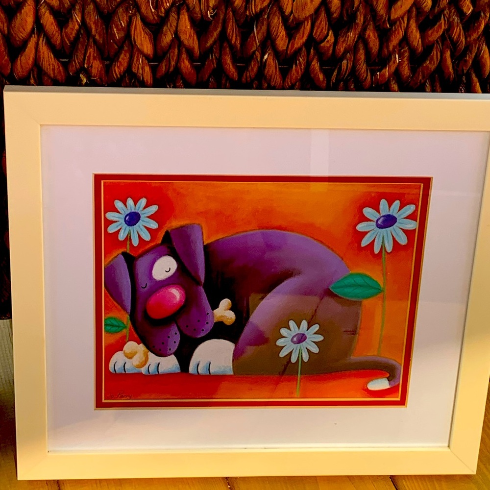 Jo Parry. Purple Dog and Daisy Print